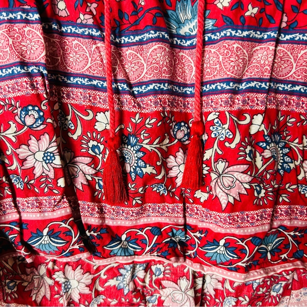 Euc Spell Folk Town Blouse Wine Xs - image 6